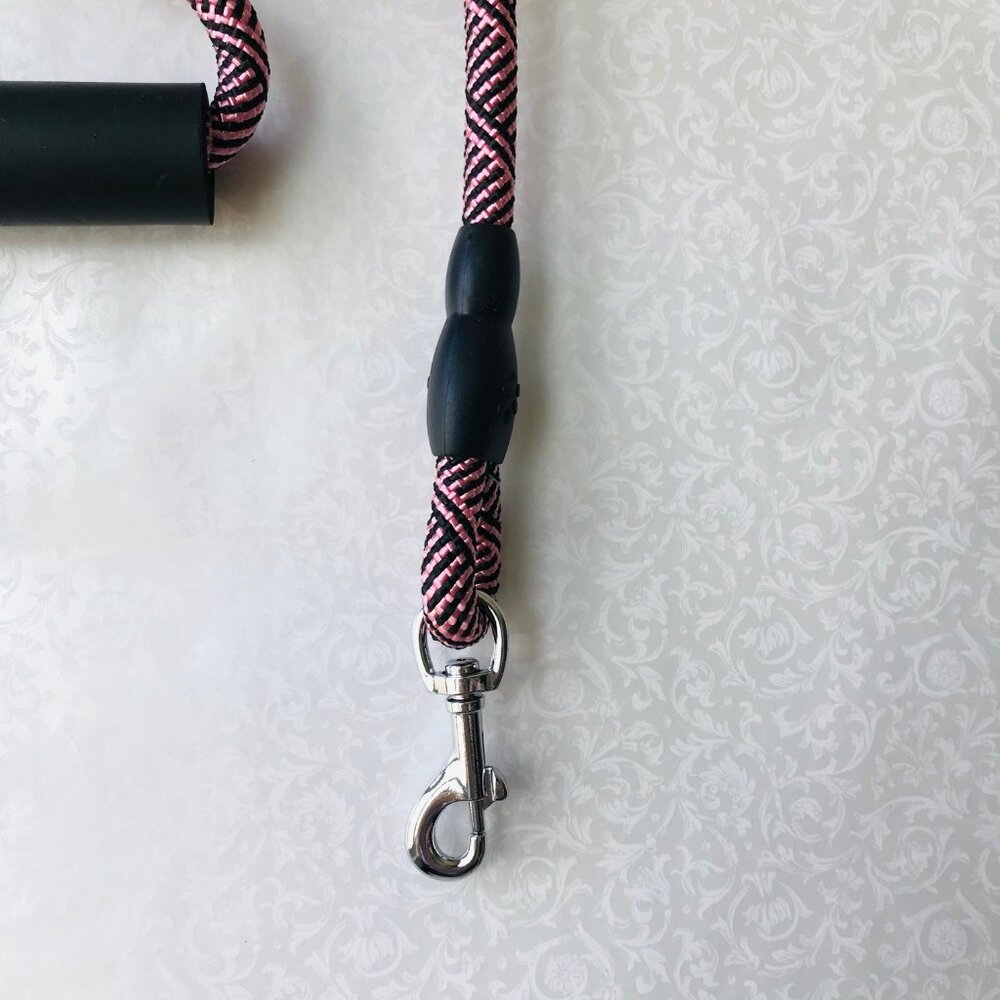 Brilliance rope leash dog  Size : S  4 ft  Pink /Black - Picture 2 of 4